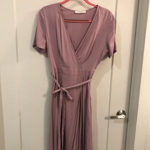 Dusty lavender wrap dress